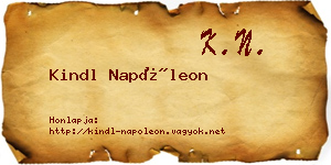 Kindl Napóleon névjegykártya